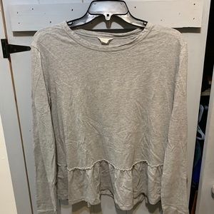 Caslon Gray Peplum Shirt